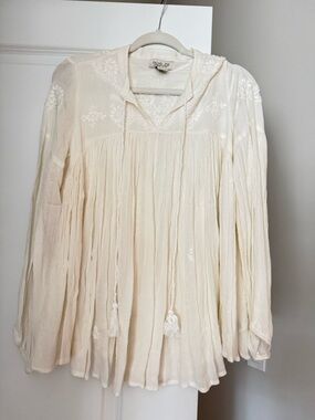 Rachel Zoe Ivory Embroidered Boho Blouse
